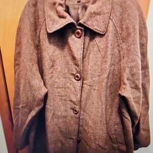 Jones New York Rich Brown Wool Swing Coat